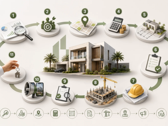 خطوات التطوير العقاري: كيف تتحول الأرض إلى مشروع سكني متكامل؟